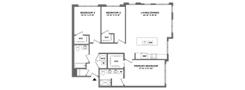 large three bedroom two bath, master suite, walk in closets, luxury finishes, corner unit, oversized wndows