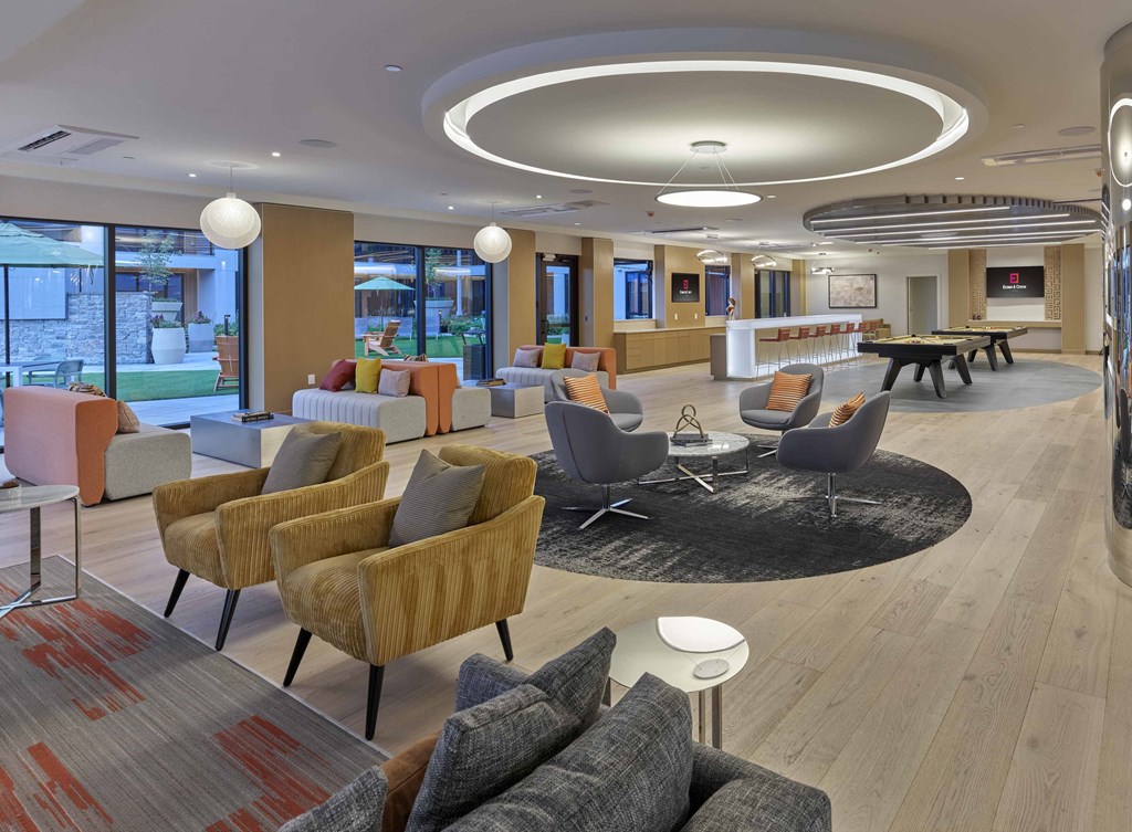 clubroom, pool table, bar, music, tv, fireplace