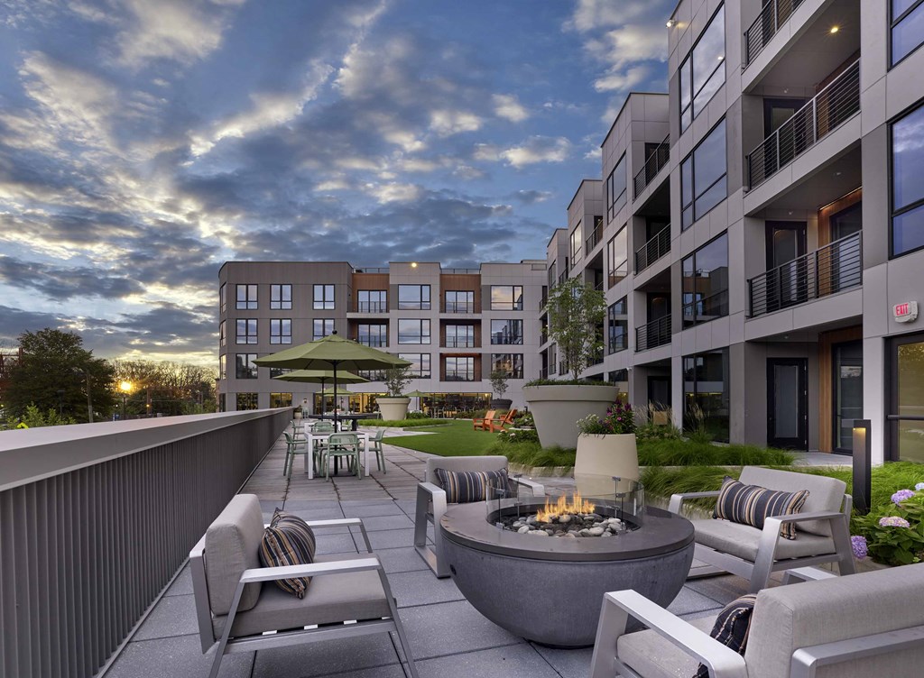 fire pit, outdoor amenities, lounge seating, outdoor pool table