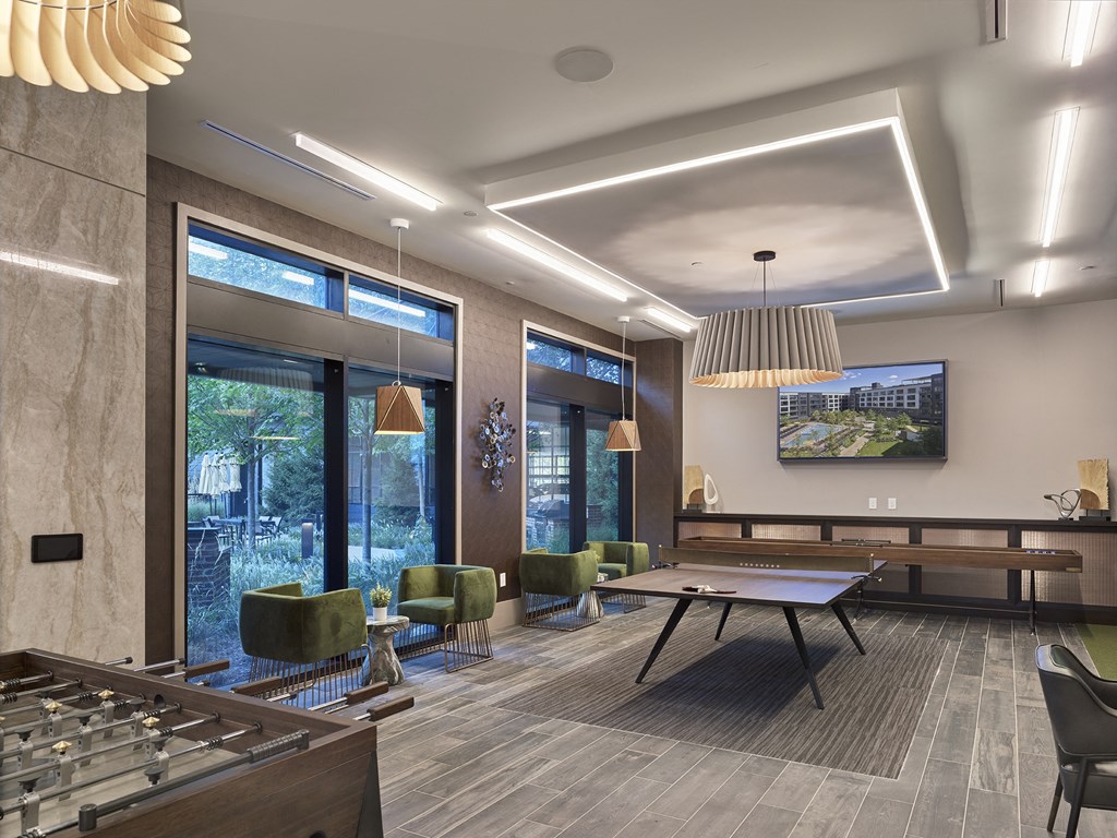 game room, expansive amenity spaces, ping pong, foosball,