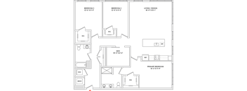 A floor plan of a house with labeled rooms and dimensions.