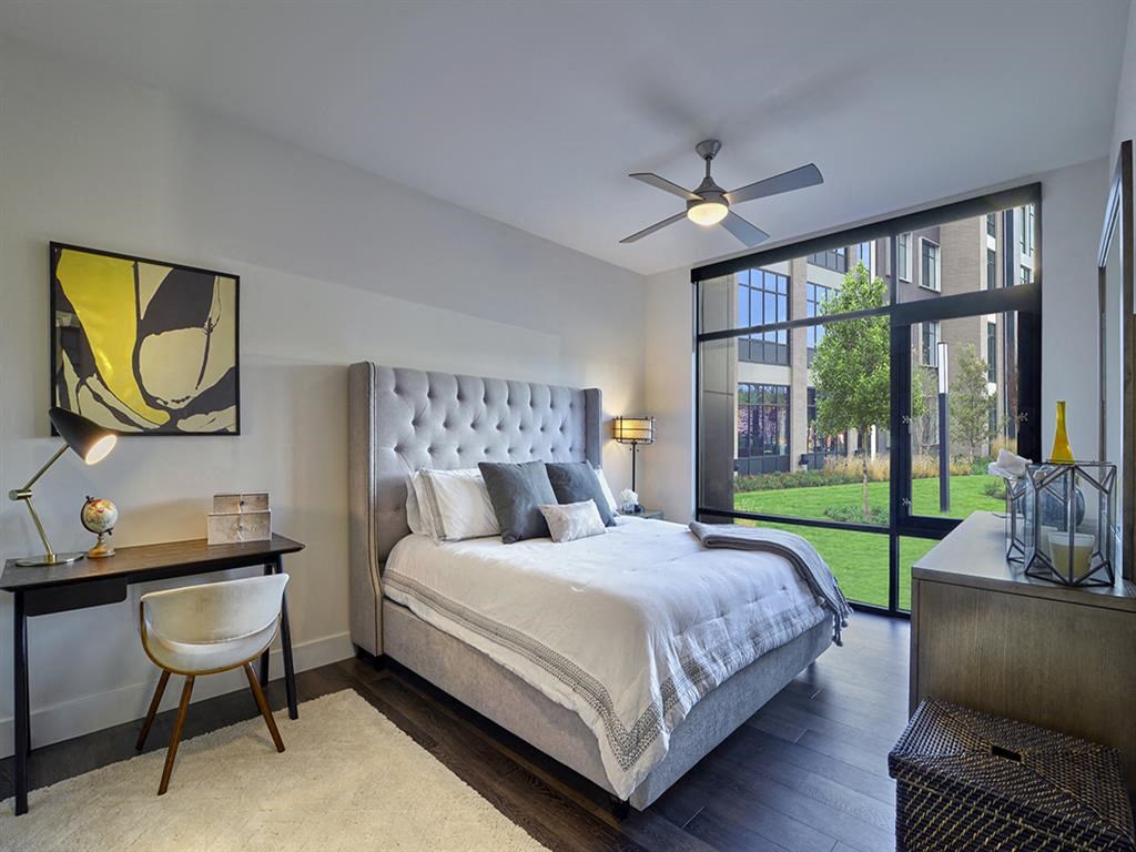 Bedroom with Floor to Ceiling Windows