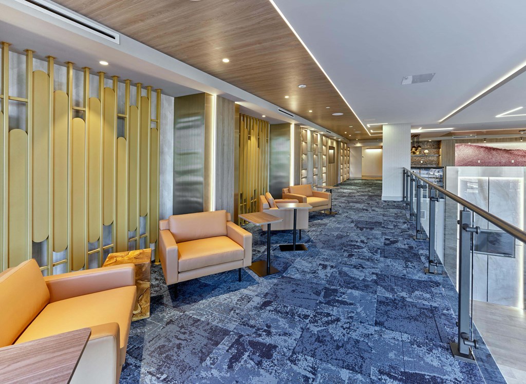 Luxurious resident lounge with premium seating and designer accents at Ora in Hackensack, NJ