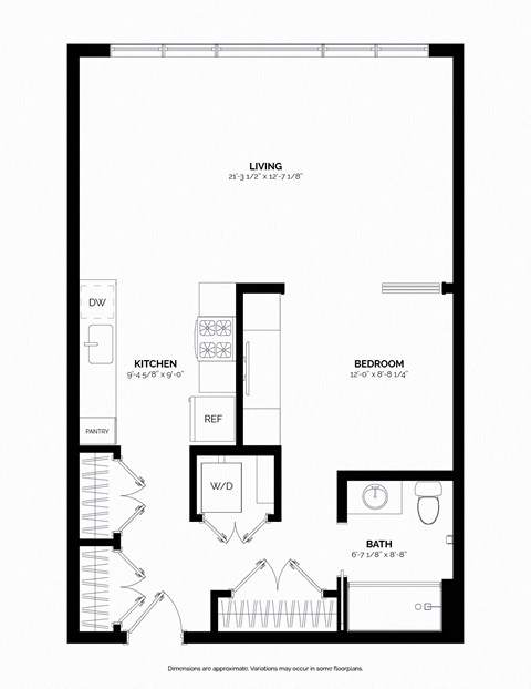 spacious one bed, built in closet,