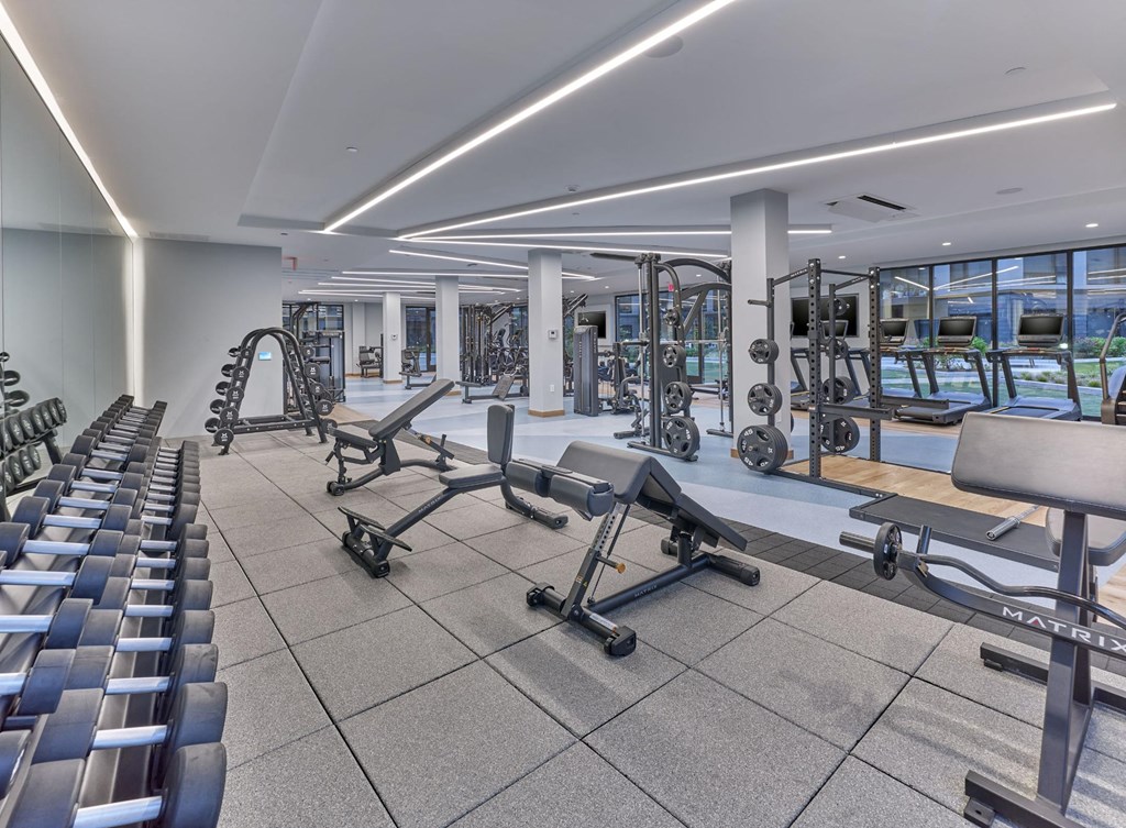 State-of-the-art fitness center at Print House in Hackensack NJ
