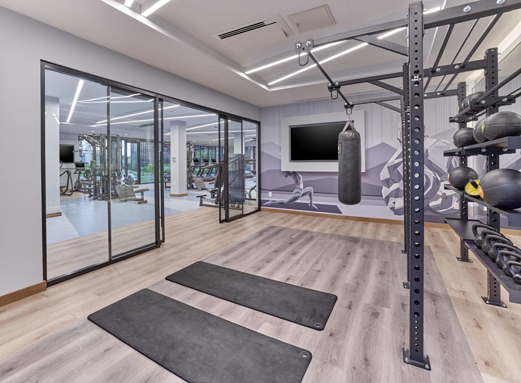 private fitness room, boxing studio, yoga studio
