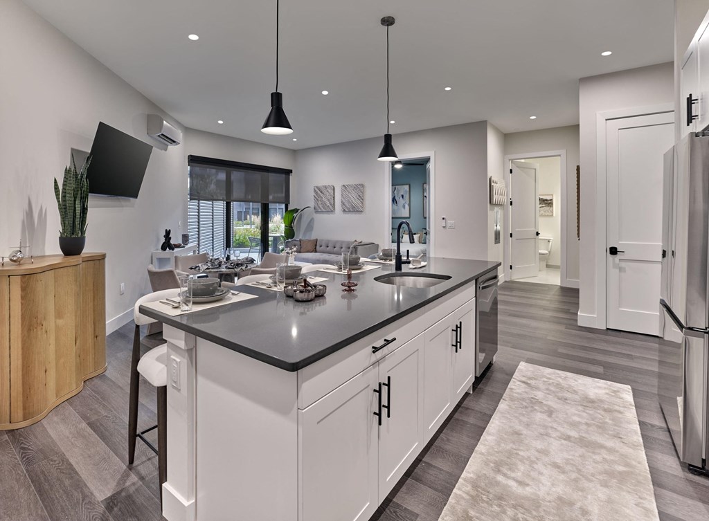 High-end finishes and designer lighting in Print House Apartments, Hackensack NJ