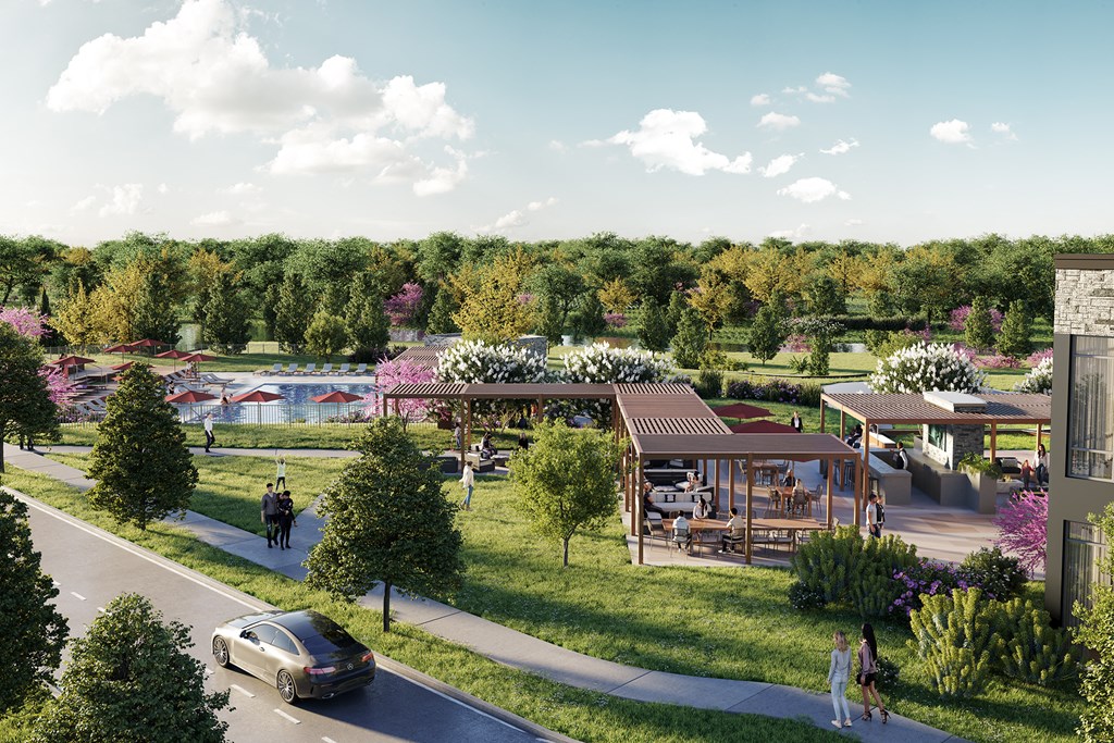 Overall View of Outdoor Amenities and Pool