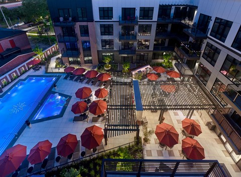 a view of the pool at residence inn or nearby