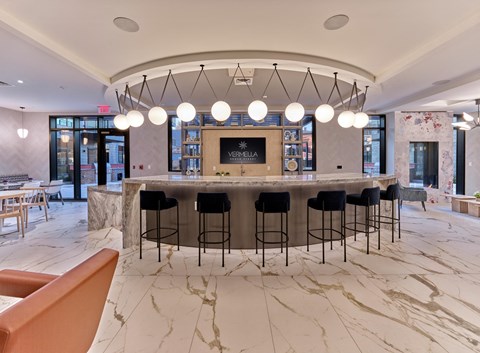 clubroom, bar area, billiards, game tables, private conference room, media center