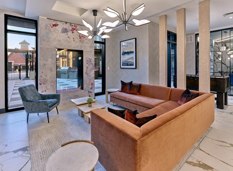 fireplace, lounge seating, clubroom, resident amenities, private meeting room, game tables