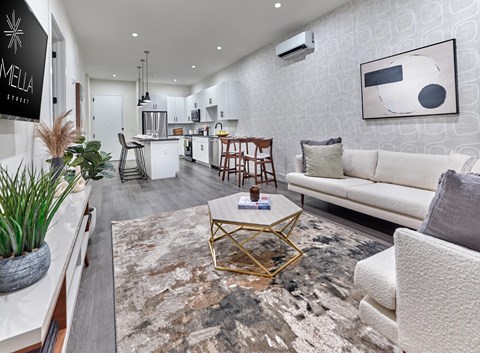 spacious layout, luxury one and two bedroom homes, high end interiors, wood flooring,