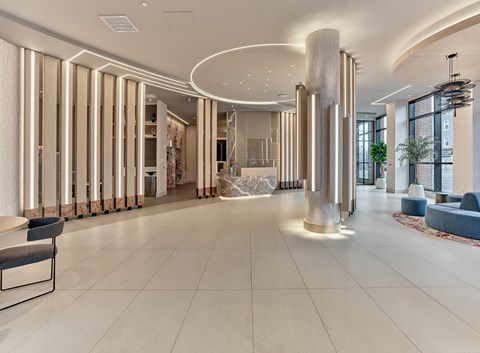 the lobbies of the new trump international hotel tower