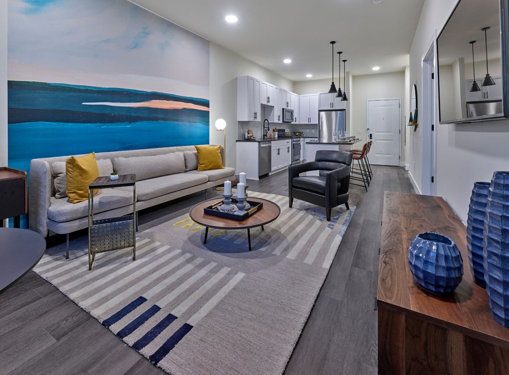 large one bedroom home, private balcony, open living space