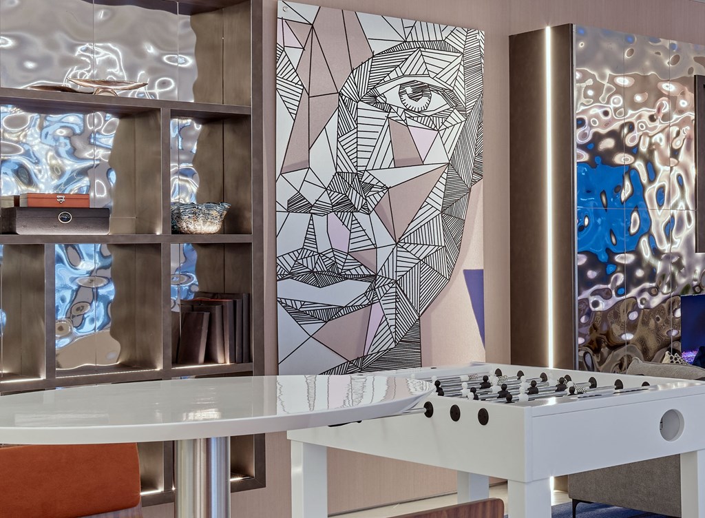 clubroom, outdoor patio, grills, game tables