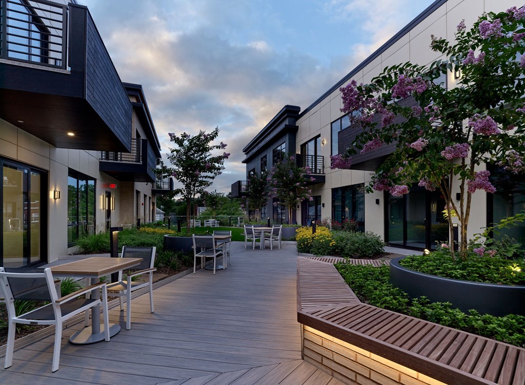 outdoor lounge, courtyard, private balcony