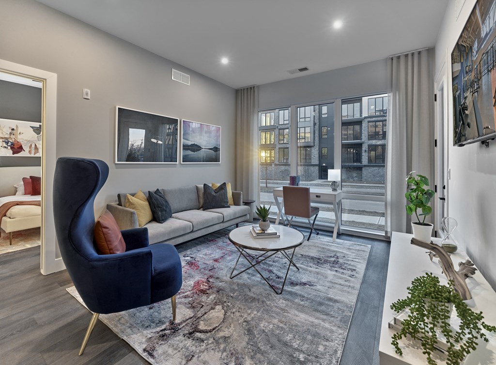 Living Room with Large Windows and Natural Light