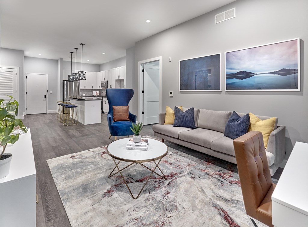 Living Room with view of kitchen