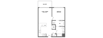 spacious one bedroom luxury apartment with balcony, walk in closet, full size washer dryer