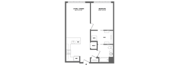 spacious one bedroom luxury apartment with balcony, full size washer dryer, walk in closet, stainless steel appliances, stone countertops
