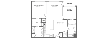 A floor plan of a house with labeled rooms and dimensions.
