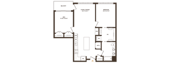 A floor plan of a house with labeled rooms and dimensions.