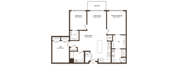 A floor plan of a house with labeled rooms and dimensions.