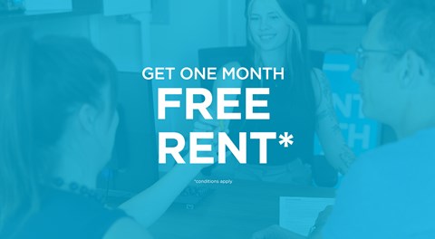 A promotional image offering a free one month rent.