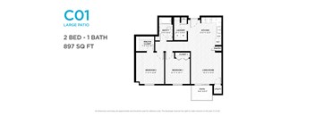 A floor plan for a large home with a large patio.