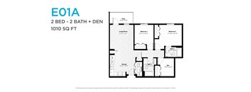 2 Bedroom 2 Bath + Den