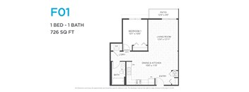 A floor plan for a one bedroom apartment with a bathroom.