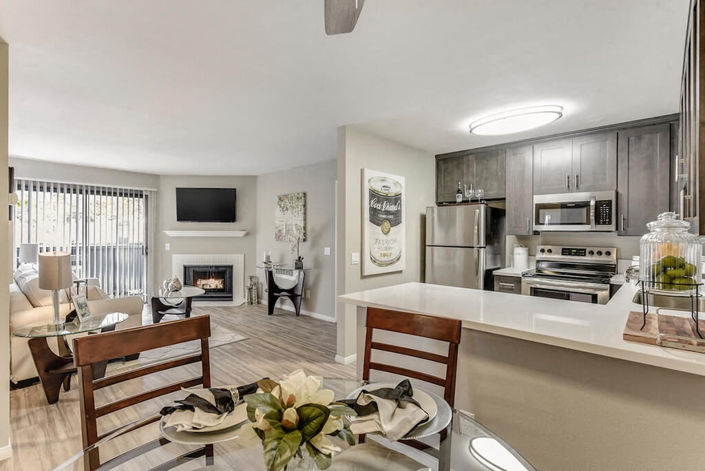 Kitchen with Dining Area at Santee Villas, Santee, CA, 92071