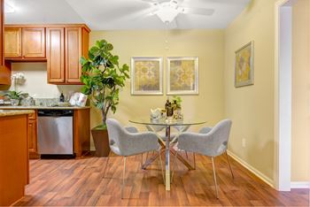 Celling fan in dining table at Sunbow Villas, Chula Vista, CA