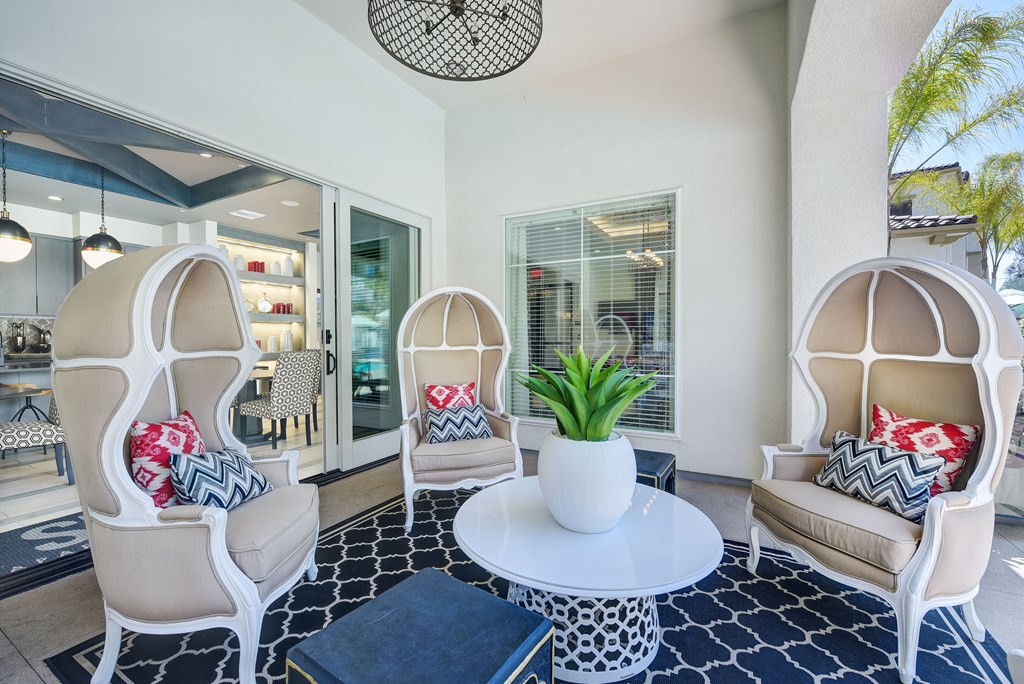 lounge with two chairs and a table.