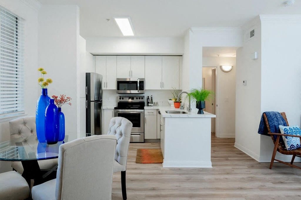 Dining area With Kitchen at The Missions at Rio Vista, San Diego, 92108