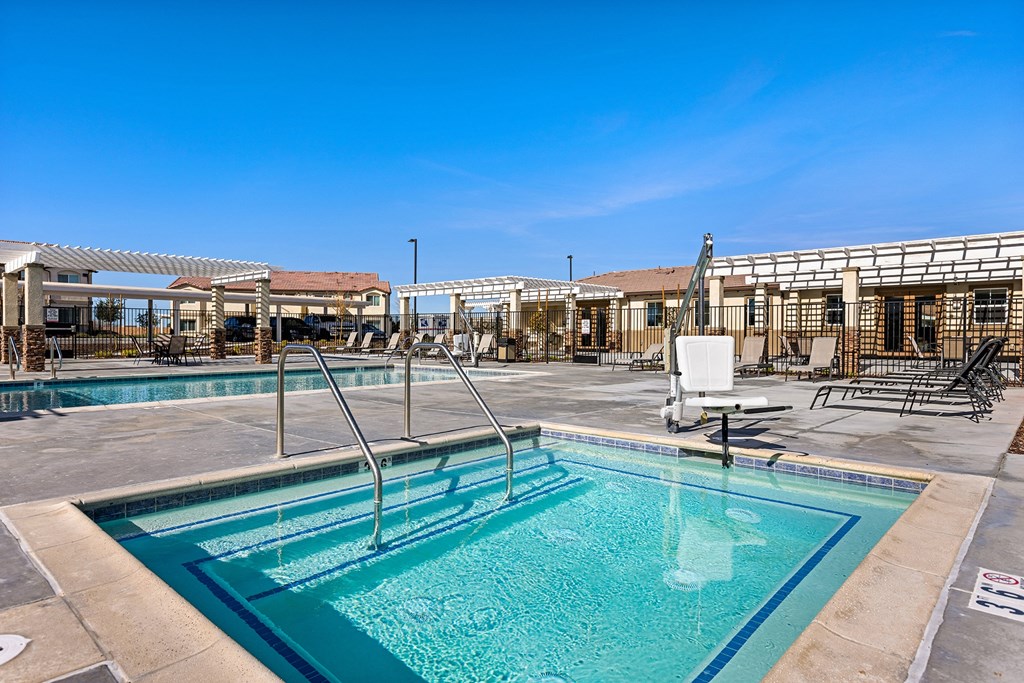 our resort style pool is centrally located in the courtyard of our apartments