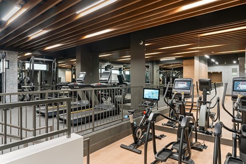 fitness center with different equiptment