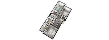 a 3d floor plan of a house