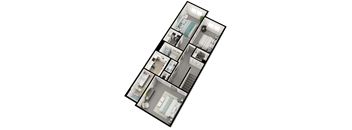 a 3d floor plan of a house