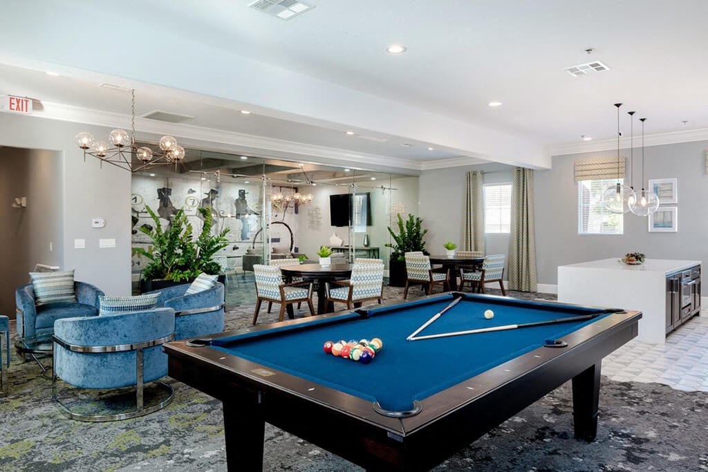 Billiards Table at The Missions at Rio Vista, San Diego, CA, 92108