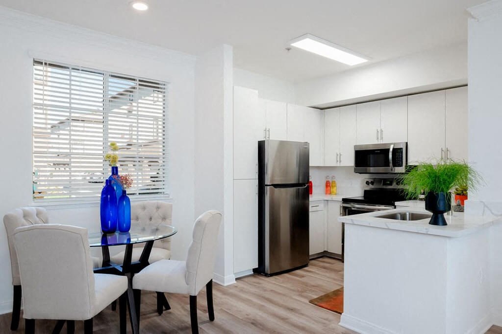 Kitchen With Dining Area at The Missions at Rio Vista, San Diego, 92108