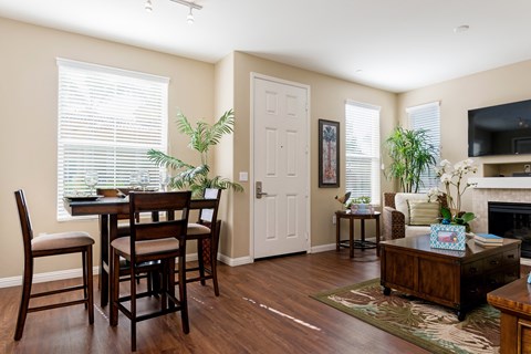 Dining area at RiverEdge Terrace, San Diego, California