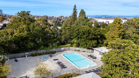 Pool top view at Hillsdale Garden, San Mateo, 94403