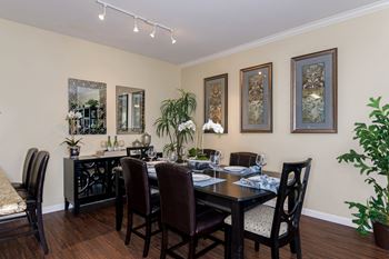 Wood Style Flooring in a dining room at Rosina Vista in Chula Vista