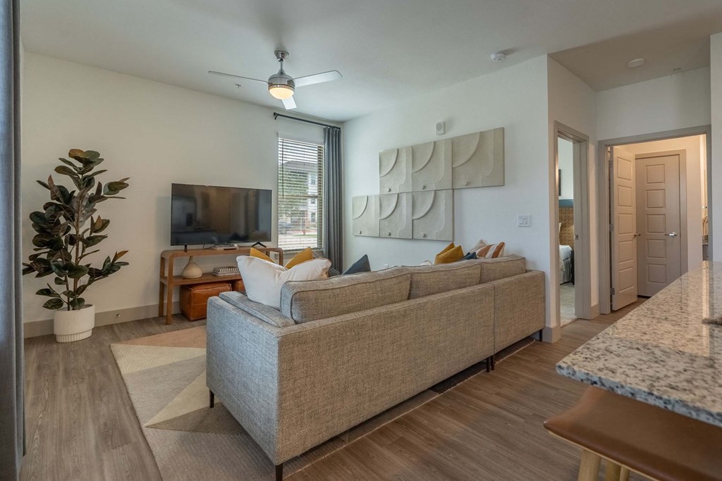 a view of a synagogue with a geometric pattern on the ceiling
