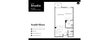 a floor plan of a house with a bedroom and a living room