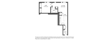 the plan of the floor plan for a bedroom apartment