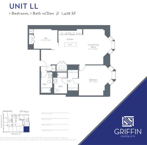 1 Bedroom 1 Bath Den ADA LL