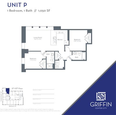 1 Bedroom 1 Bath Den P