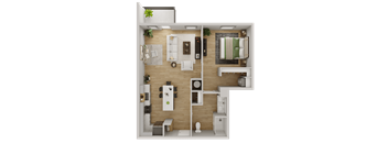 a floor plan of a house with a bedroom and a bathroom